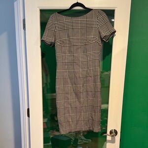 Escada Black and White Plaid Midi Dress